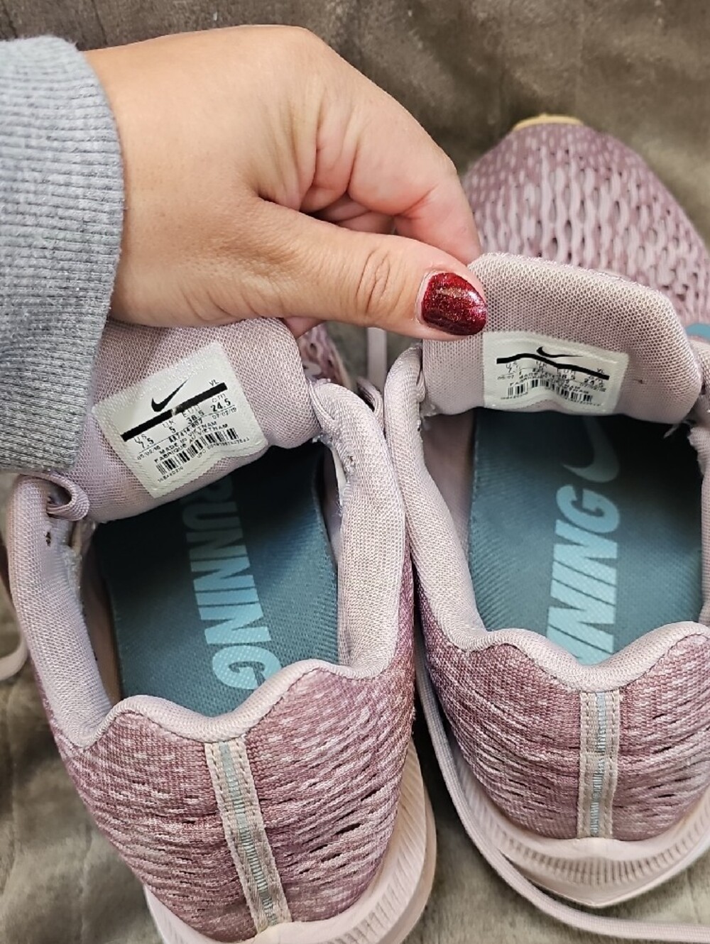 Nike Zoom Winflo 5 Women's Running Shoe - Dusty Rose with Teal Swoosh - Picture 9 of 11
